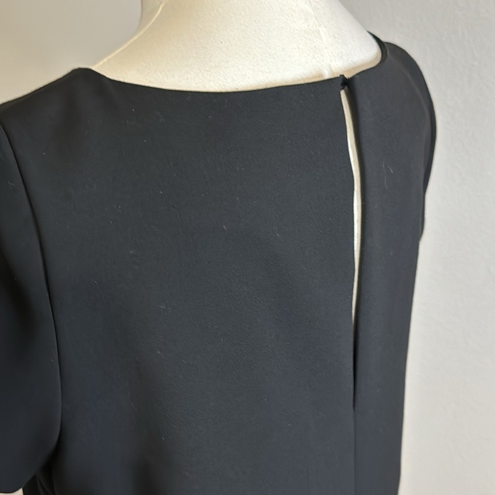 ZARA WOMAN Black Solid Classic Shift Dress Mini Midi size M Business Casual Work - Picture 3 of 4